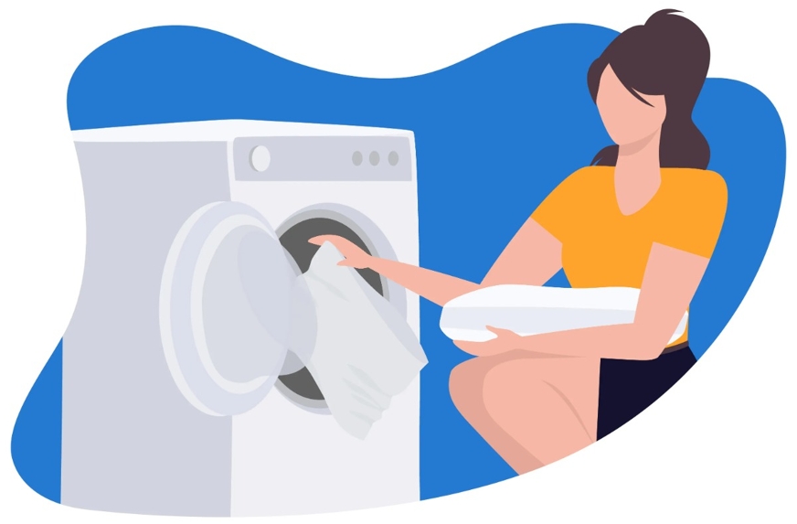 washing a pillow cover